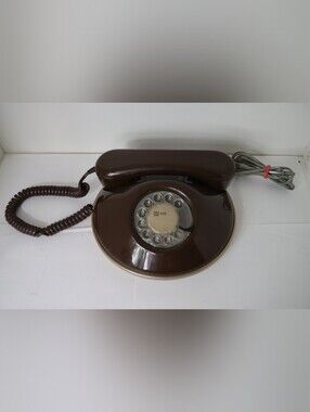 Vintage Nothern Telecom Brown Rotary Phone
